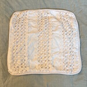 Anthropology Addison Story Elegant White Decorative Cotton/Linen Cushion Cover